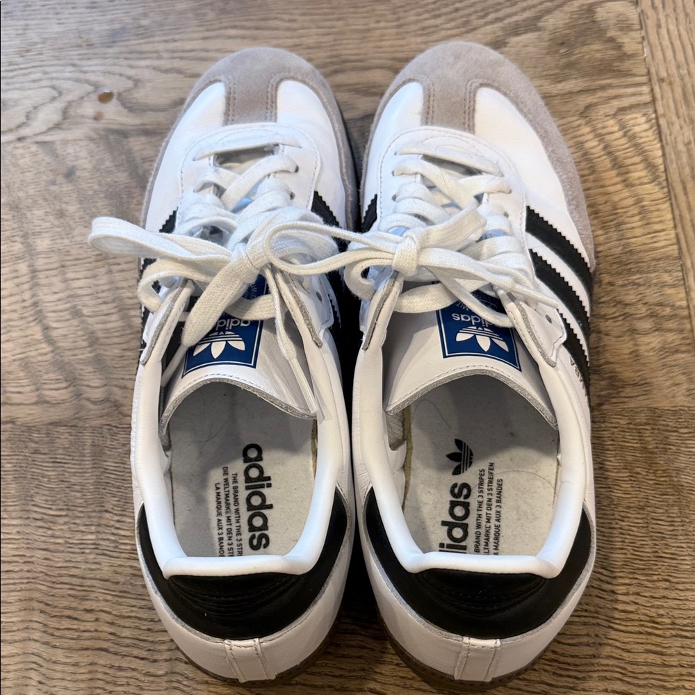 Adidas Samba White and Black Trainers - Picture 4 of 7